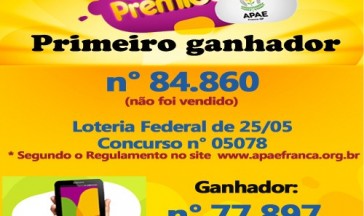 Primeira Ganhadora do Show de Pr&ecirc;mios da APAE Franca