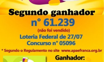 E o Ganhador do Terceiro sorteio do Show de Pr&ecirc;mio da APAE &eacute;...